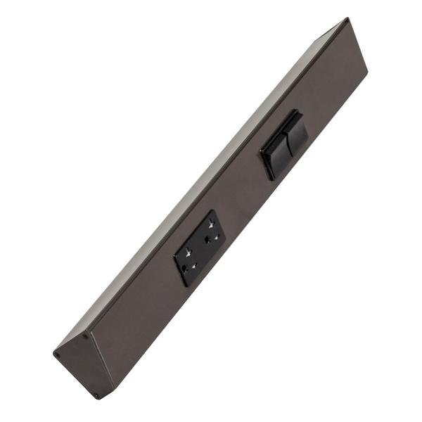 18" 20 amp 120 volt Bronze 2 Single Pole Switch/Receptacle Combination Power Strip